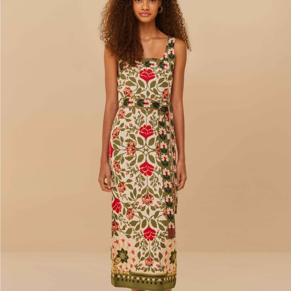 Farm RIO - Sand Garden Tapestry Knit Dress - Size Medium